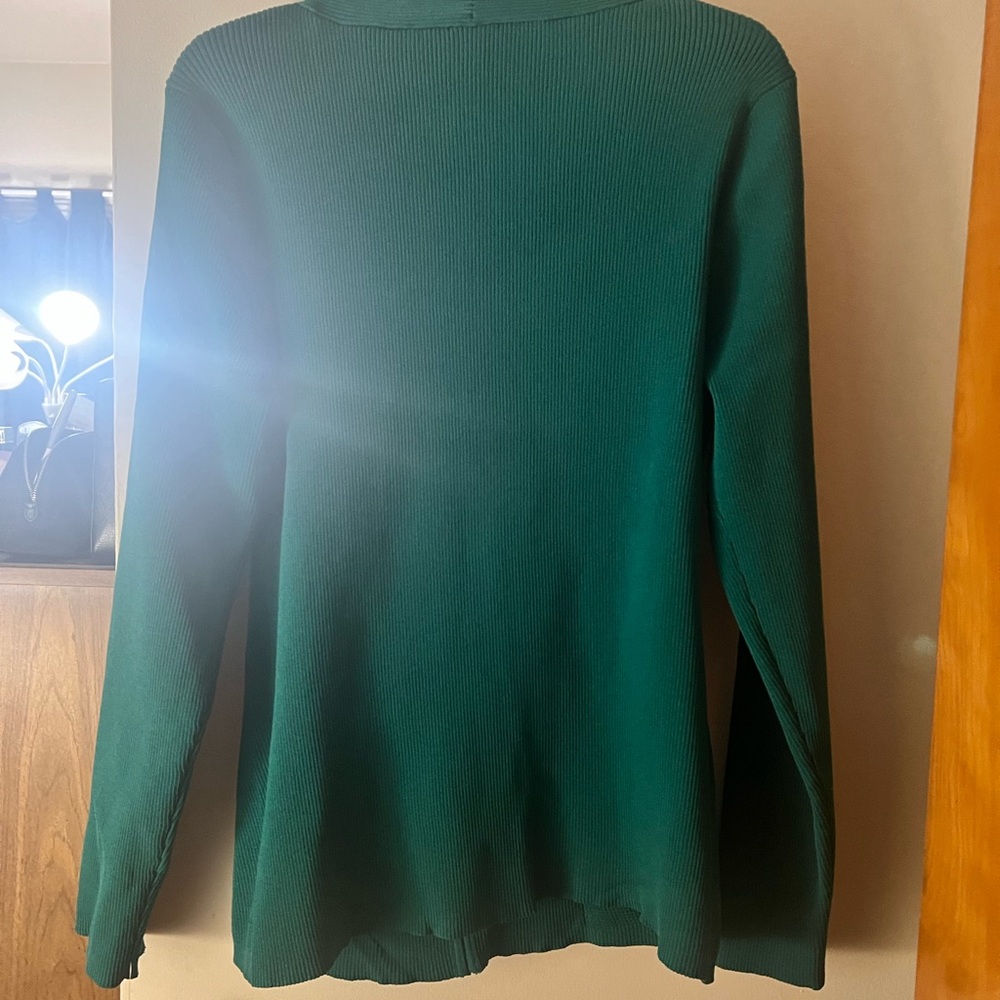 INC Green Ribbed Sweater - Picture 2 of 4